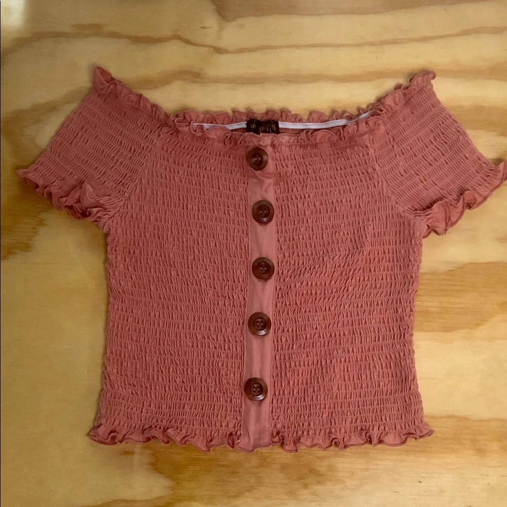 Cute Pink Ruched Summer Crop Top